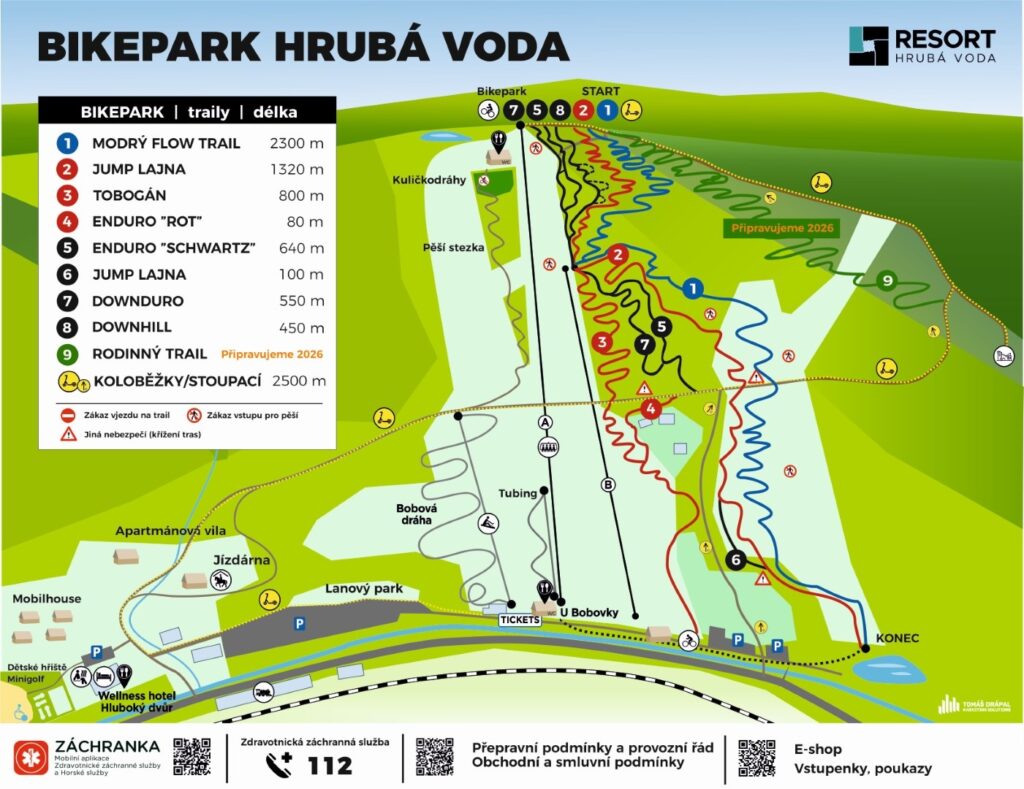 Mapa resort Hrubá Voda Mapa resort Hrubá Voda