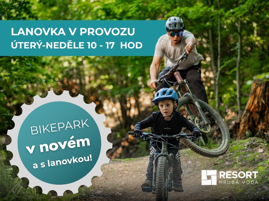 Bikepark s lanovkou Hrubá Voda u Olomouce